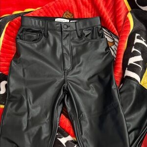 Women’s Black Faux Leather Jeans